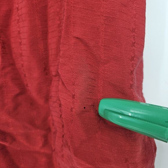 Pancaldi & B Mens‎ 16.5 42 Shirt 100% Silk Red Button Up Long Sleeve Made Italy - Picture 3 of 13